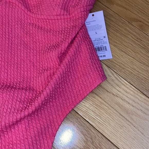 Wild Fable ribbed bodysuit in berry pink, NWT, size L - Picture 7 of 9